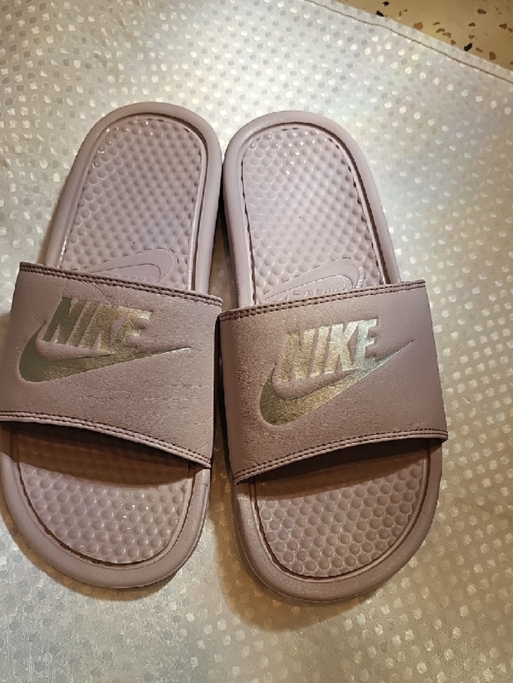 Nike Pink Slide Sandals with Subtle Beige Footbed - Picture 7 of 7